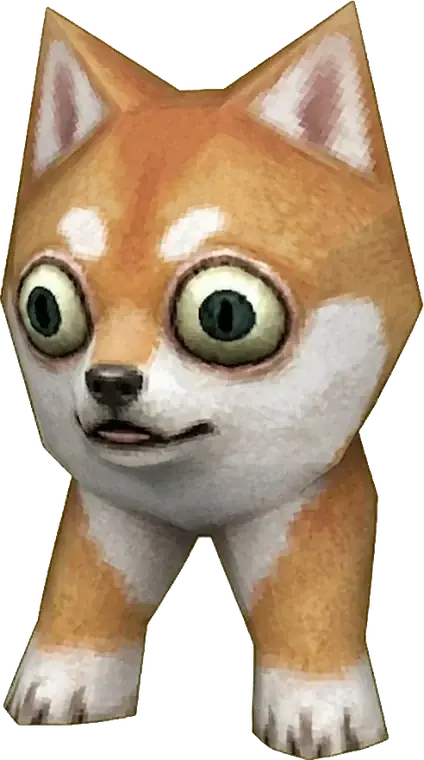 the shiba standing on the inner display, exactly where he was installed